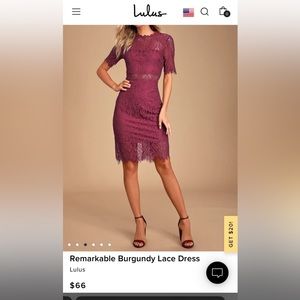 Lulus Burgundy Lace Dress | Large